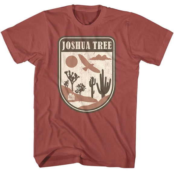 National Parks Joshua Tree Badge 2 Terracotta Adult T-Shirt