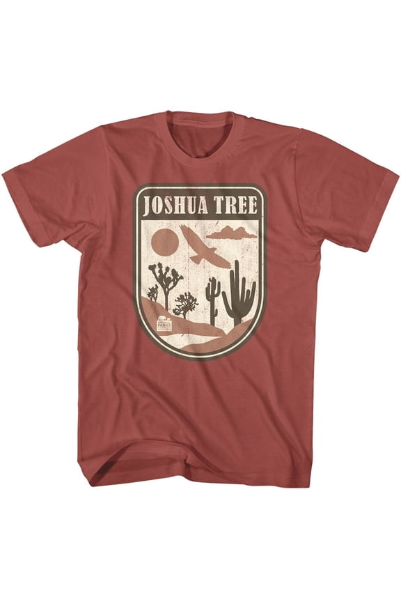 National Parks Joshua Tree Badge 2 Terracotta Adult T-Shirt