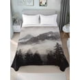 thumbnail image 1 of National Parks King Size Flat Sheet, Wrinkleproof & Fadeproof Cooling Flat Bed Sheet Only, Canadian Smokey Mountain Cliff Idyllic Breathable Soft Bedding Top Sheets 105 x 98 Inches, 1 of 8