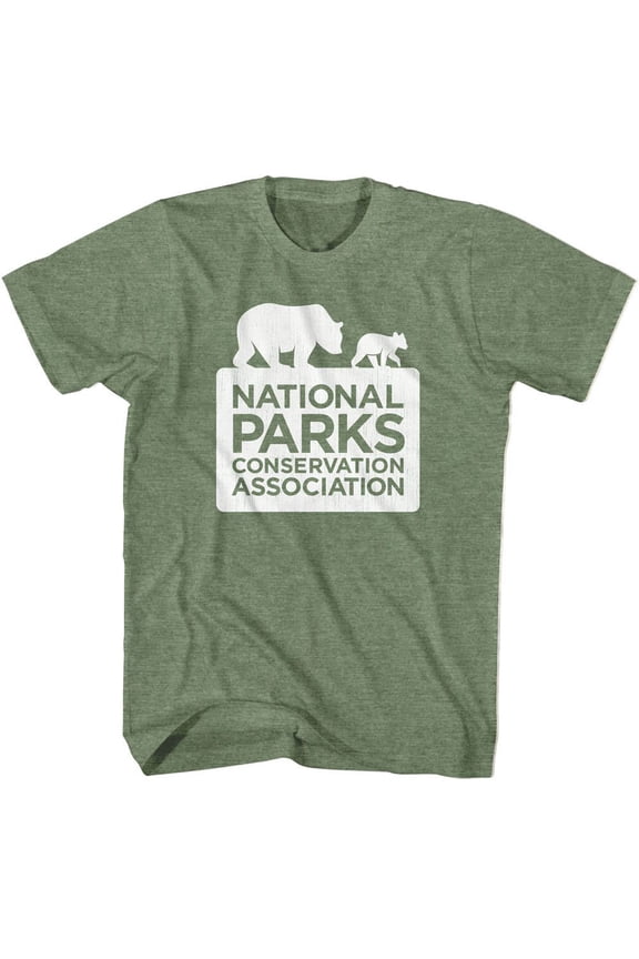 National Parks Logo Military Green Heather Adult T-Shirt