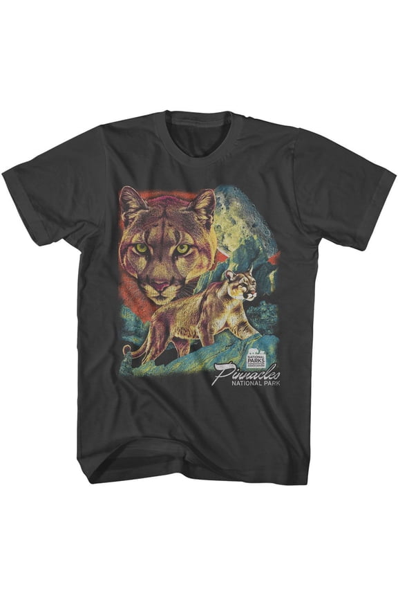 National Parks Pinnacles NP Mountain Lion Smoke Adult T-Shirt