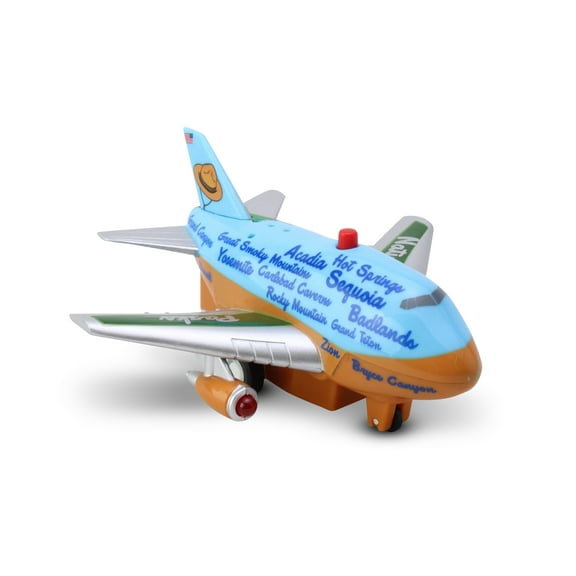 National Parks Pullback w/Lights & Sound, Blue w/Green - Daron TT61040 - 5" Scale Model Plane