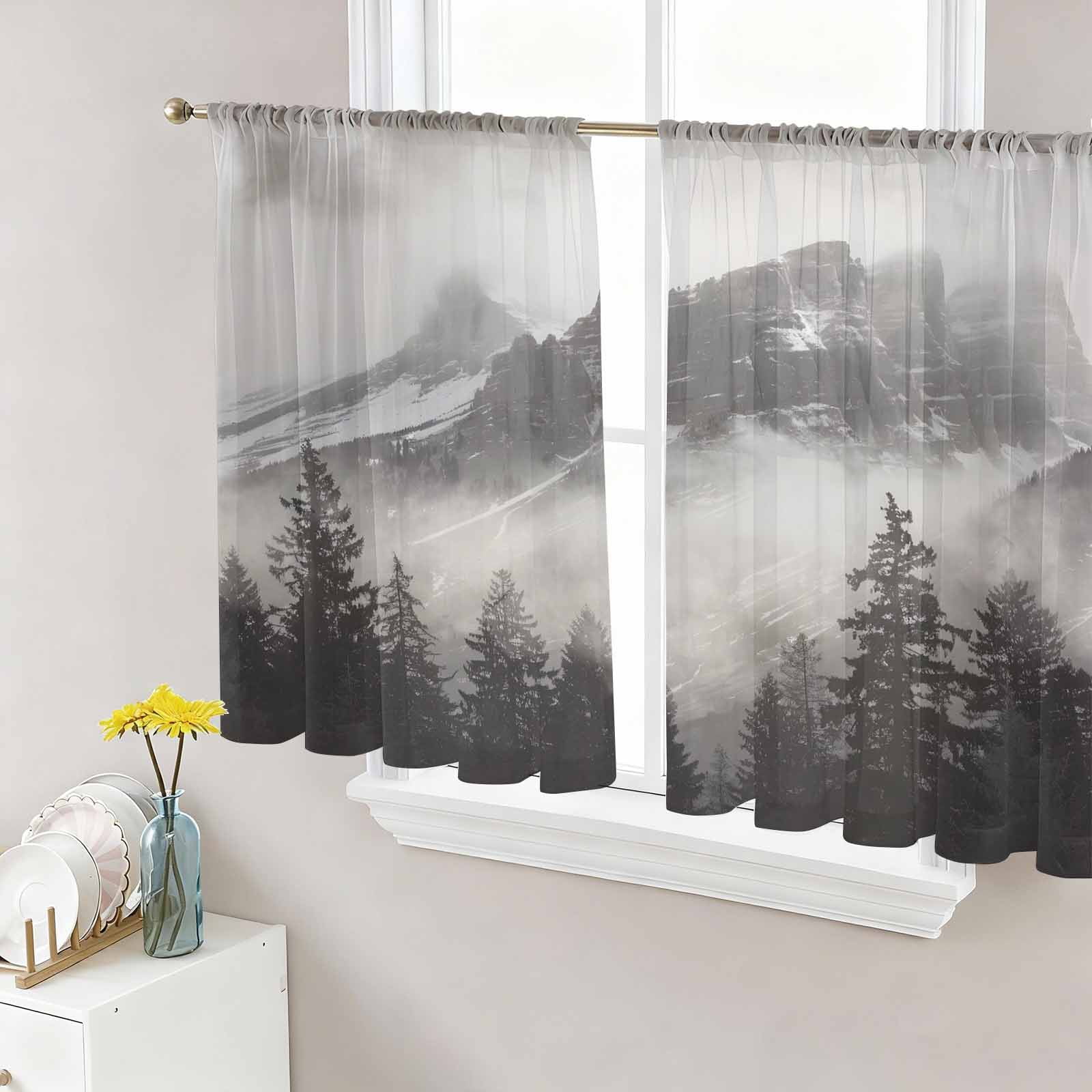 National Parks Semi Sheer Curtains 45 Inch Length 2 Panels Set ...