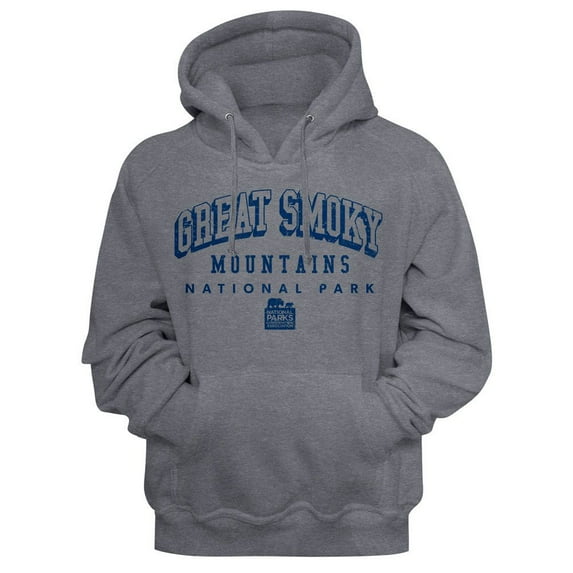 National Parks Smoky Mountain Collegiate Gunmetal Heather Adult Hoodie Sweatshirt
