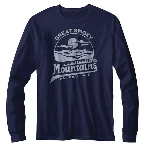National Parks Smoky Mt Mono Navy Long Sleeve T-Shirt