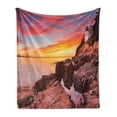 thumbnail image 1 of National Parks Soft Flannel Fleece Blanket, Lighthouse on the Harbor Sea Shoreline with Horizon Sky New England Design, Cozy Plush for Indoor and Outdoor Use, 50" x 60", Multicolor, by Ambesonne, 1 of 6