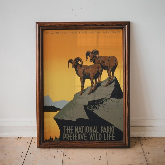 National Parks Travel Poster, Vintage Travel Poster, Animal Lover Home Decor, Travel, Retro Wall Decor, Wall Art Posters, Unframed Canvas Size 8x12