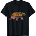 thumbnail image 1 of National Parks USA List Word Cloud Bear Camping & Hiking T-Shirt100% cotton short-sleeved shirt for both men and women, 1 of 6