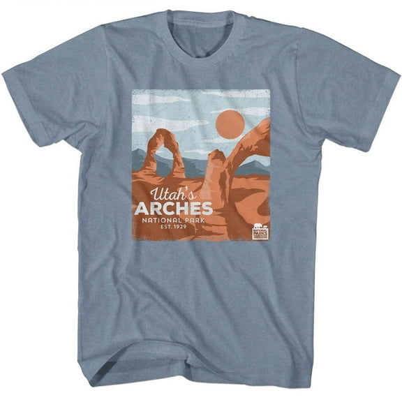 National Parks Utahs Arches Indigo Heather Adult T-Shirt 2Xl