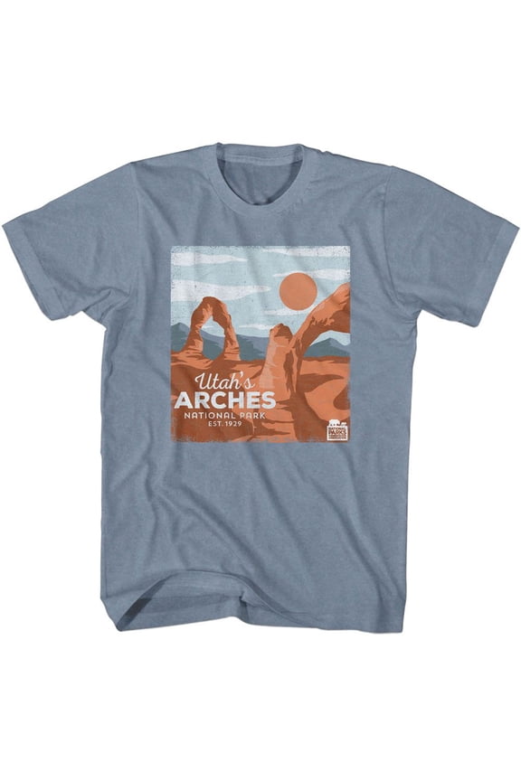 National Parks Utahs Arches Indigo Heather Adult T-Shirt
