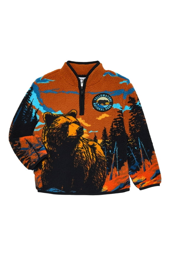 Yellowstone Boys Plush Quarter Zip Sweatshirt, Sizes 4-18