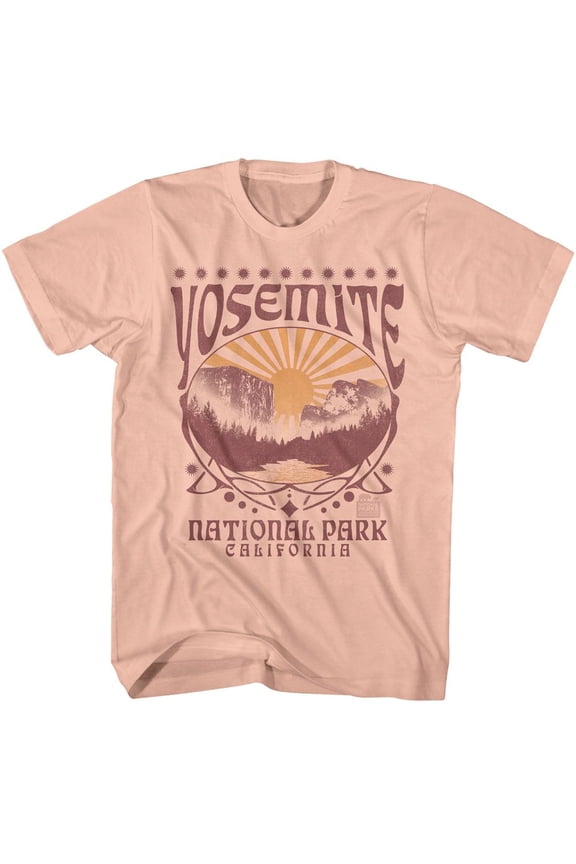 National Parks Yosemite Decorative Oval Peach Adult T-Shirt