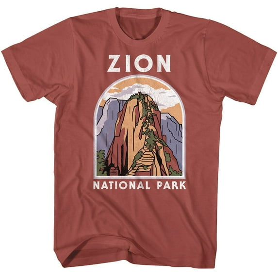 National Parks Zion Angels Landing Terracotta Adult T-Shirt