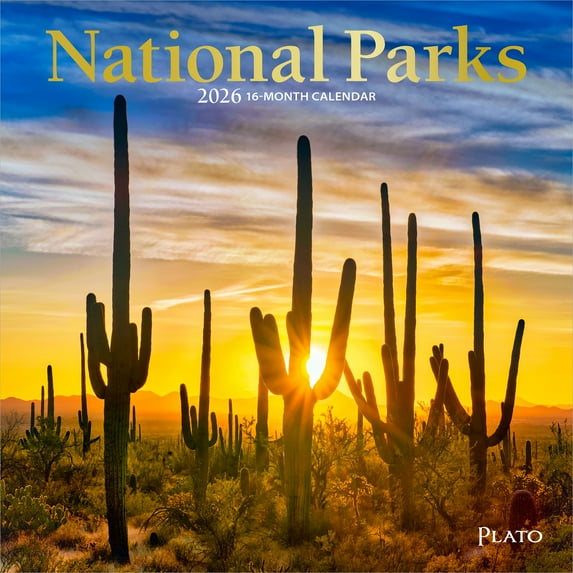 National Parks | 2026 7x14" (Hanging) Monthly Mini Wall Calendar | Plato