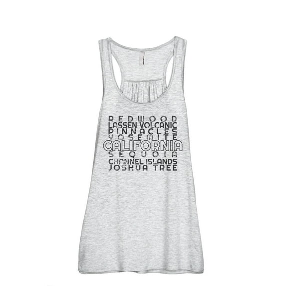 National Parks of California Women's Fashion Sleeveless Flowy Racerback Workout Yoga Tank Top Sport Grey Small