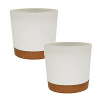 National Pet Day Clearance Plant Pots for Indoor Plants, 2 Pack 8 Inch Plastic Flower Pot Planters with Drainage Saucer for Indoor Outdoor Garden Home