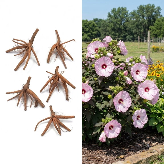 National Plant Network Bare Root Hibiscus Head Over Heels Blush (5-Pack)