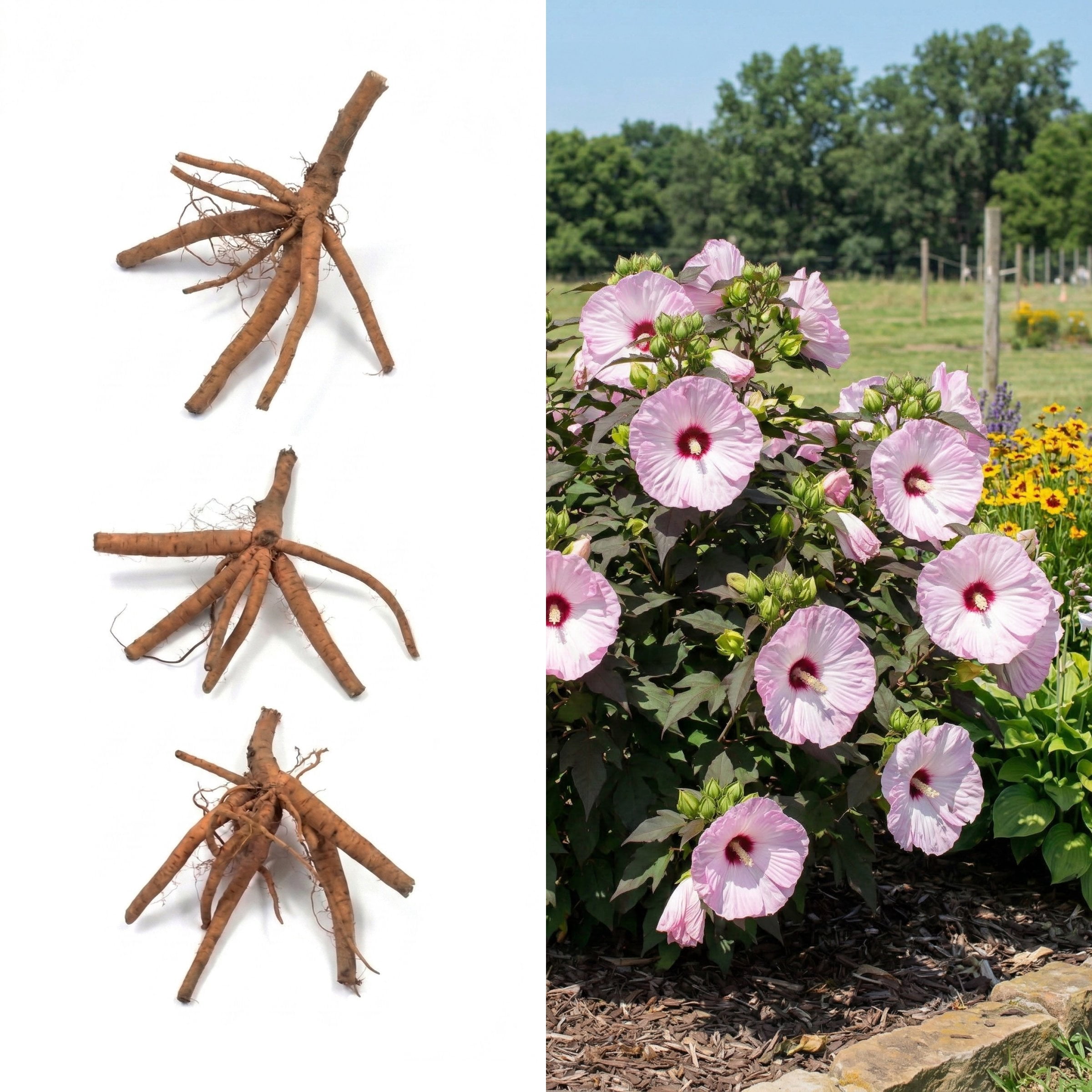 National Plant Network Bare Root Hibiscus Head Over Heels Blush