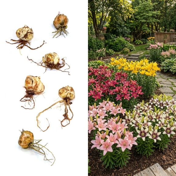 National Plant Network  Lily Asiatic Pollen Free Mixed Bulbs (6-Pack