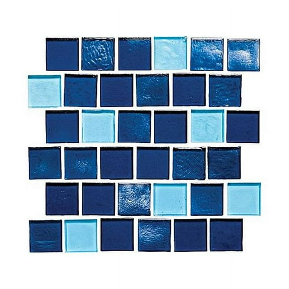National Pool Tile OCN-AZURE 1 x 1 in. Aquascapes Collection Glass Tile, Azure - 15 Sheet Per Case
