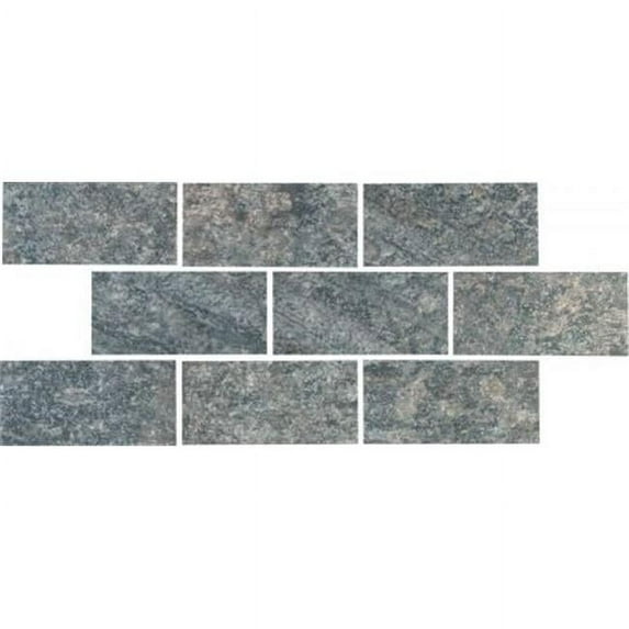 National Pool Tile RUS-BLUE2X4 1 sq ft. & 2 x 4 in. Rushmore Mosaic Tile, Blue Quartz - 10 Sheets