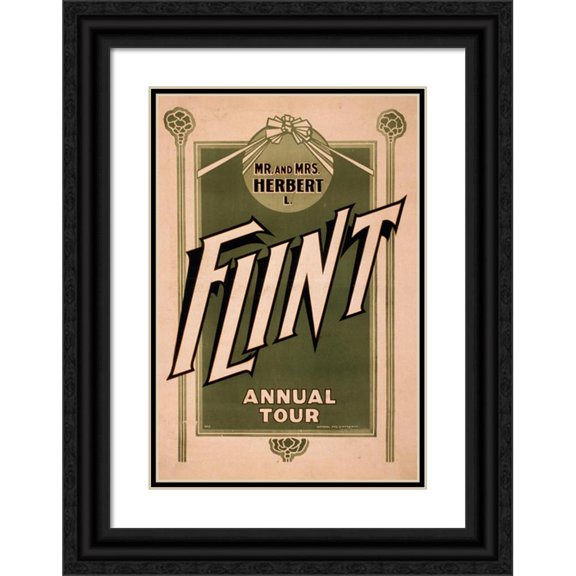 National Pr. 17x24 Black Ornate Framed Double Matted Museum Art Print Titled: Flint (1895)