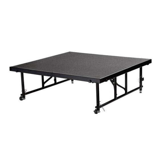 National Public Seating 16-24 in. Adjustable 4 x 4 ft. Transfix Stage Platform, Black Carpet