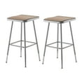 thumbnail image 1 of National Public Seating (2 Pack) NPS® 25"-33" Height Adjustable Heavy Duty Square Seat Steel Stool, Grey, 1 of 2
