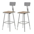 thumbnail image 1 of National Public Seating (2 Pack) NPS® 25"-33" Height Adjustable Heavy Duty Square Seat Steel Stool With Backrest, Grey, 1 of 2