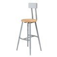 thumbnail image 1 of National Public Seating 2104719 24-32 in. Titan Stool - Wood Seat - Backrest, Gray Frame, 1 of 1