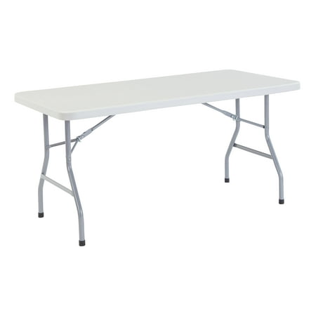 National Public Seating® 30" x 60" Rectangular Folding Table, Speckled Grey, 1000 lb capacity
