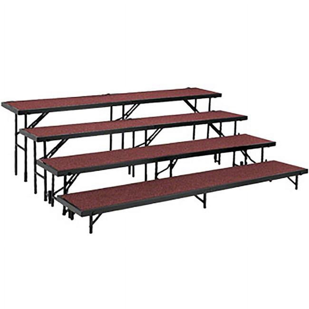 National Public Seating 4 Level Tapered Standing Choral Riser - Red ...