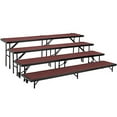 thumbnail image 1 of National Public Seating  4 Level Tapered Standing Choral Riser - Red Carpet - 18 x 96 in. Platform, 1 of 1