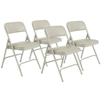 NPS 1200 Series 29.5" Vinyl Upholstered Folding Chair in Warm Gray (Set of 4)