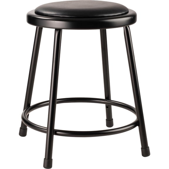 (5 Pack) NPS 18" Heavy Duty Vinyl Padded Steel Stool, Black