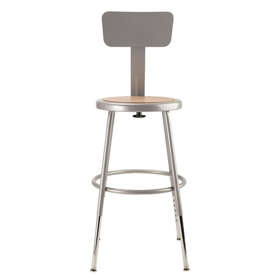STOOL STEEL ADJUSTABLE HEIGHT W/BACKREST 19-27H