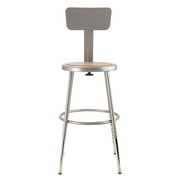 National Public Seating 6200 Series 18" Adjustable Stool and Backrest, Grey