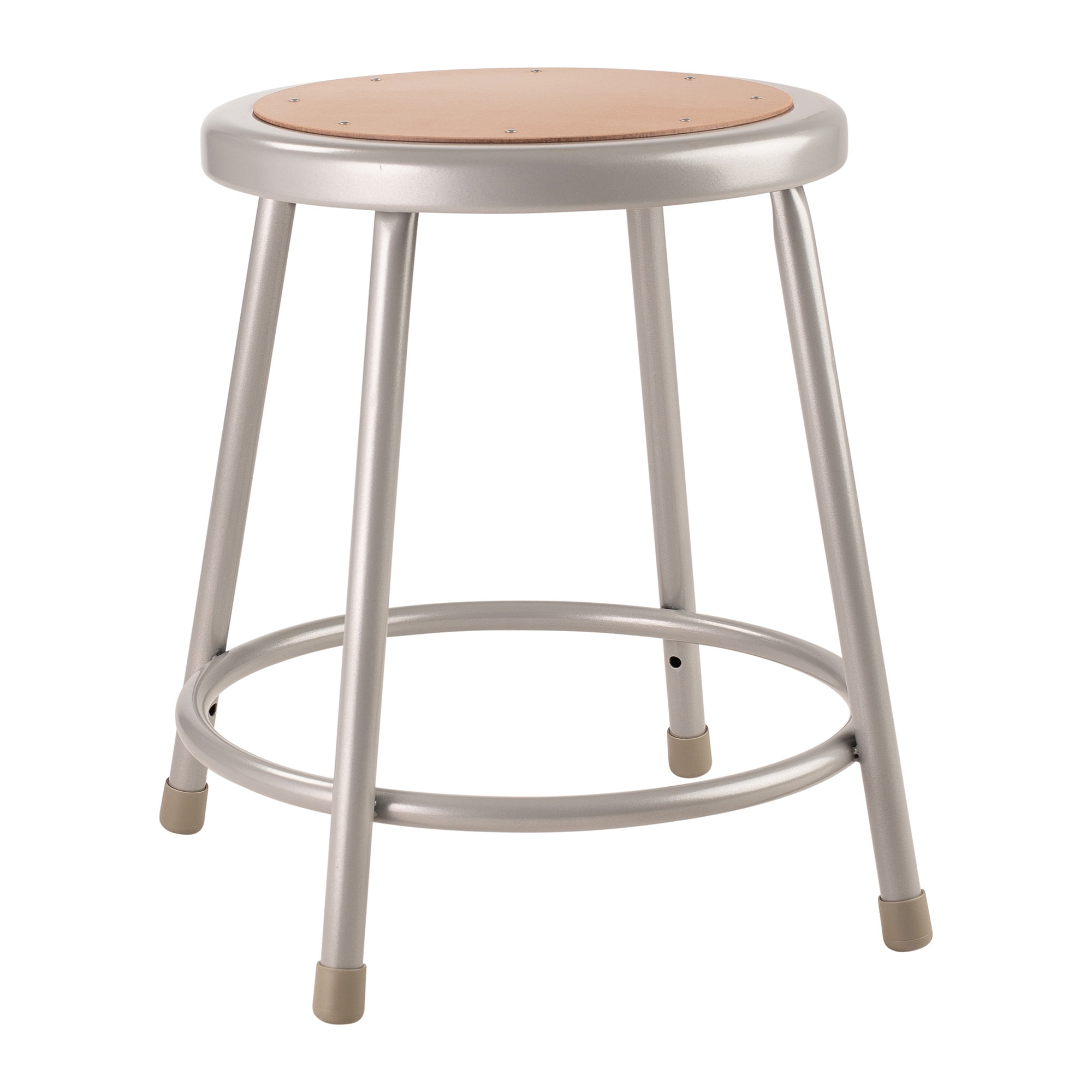 Robust Gray 18" Steel Frame Stool with Warp-Proof Masonite Seat