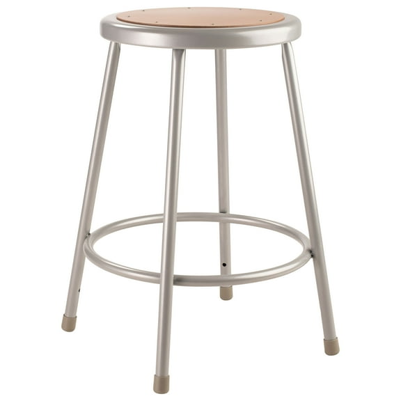 NPS 6200 Series 24" Modern Metal and Wood Heavy Duty Stool in Gray