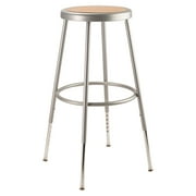 National Public Seating 6200 Series Height Adjustable Steel Stool, Gray
