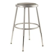 NPS 6400 Series 19-27 Modern Vinyl Padded Steel Metal Heavy Duty Stool in Gray