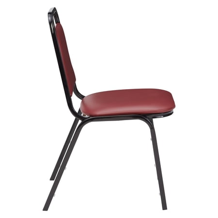 NPS 9100 Series 32" Modern Vinyl Upholstered Stack Chair in Burgundy Red