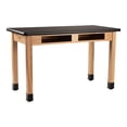 thumbnail image 1 of NPS 24x60" Modern Solid Ash Wood Science Lab Table with HPL Top in Black, 1 of 2