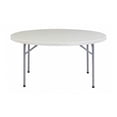 thumbnail image 1 of National Public Seating Blow-Molded Folding Table, Round, 60"W x 60"D, Light Gray/Gray, 1 of 2