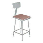 National Public Seating  Hardboard Seat and Metal Backrest Square Stool 24" 24"