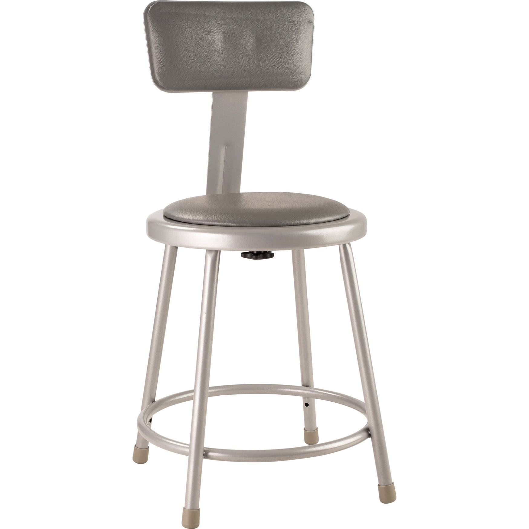 Gray Adjustable Height Ergonomic Metal Lab Stool