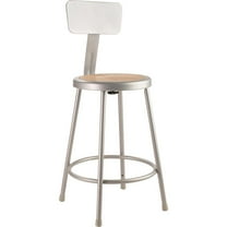NPS 6200 Series 24" Modern Metal Heavy Duty Stool with Backrest in Gray