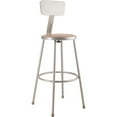 thumbnail image 1 of NPS 6200 Series 30" Modern Metal Heavy Duty Stool with Backrest in Gray, 1 of 5