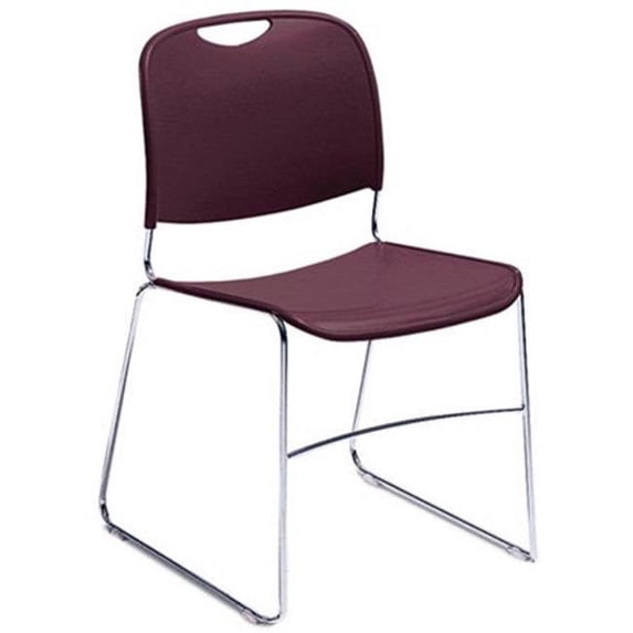National Public Seating NPS-8508 8500 Series Hi Tech Compact Stack Chair, Wine - Pack of 4