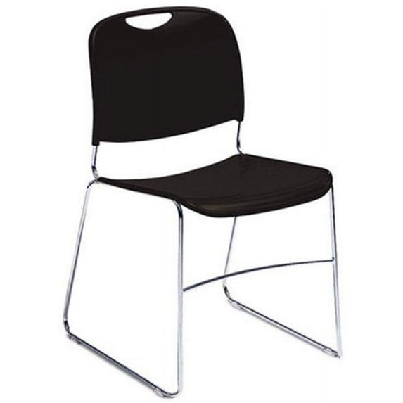 National Public Seating NPS-8510 8500 Series Hi Tech Compact Stack Chair, Black - Carton of 4